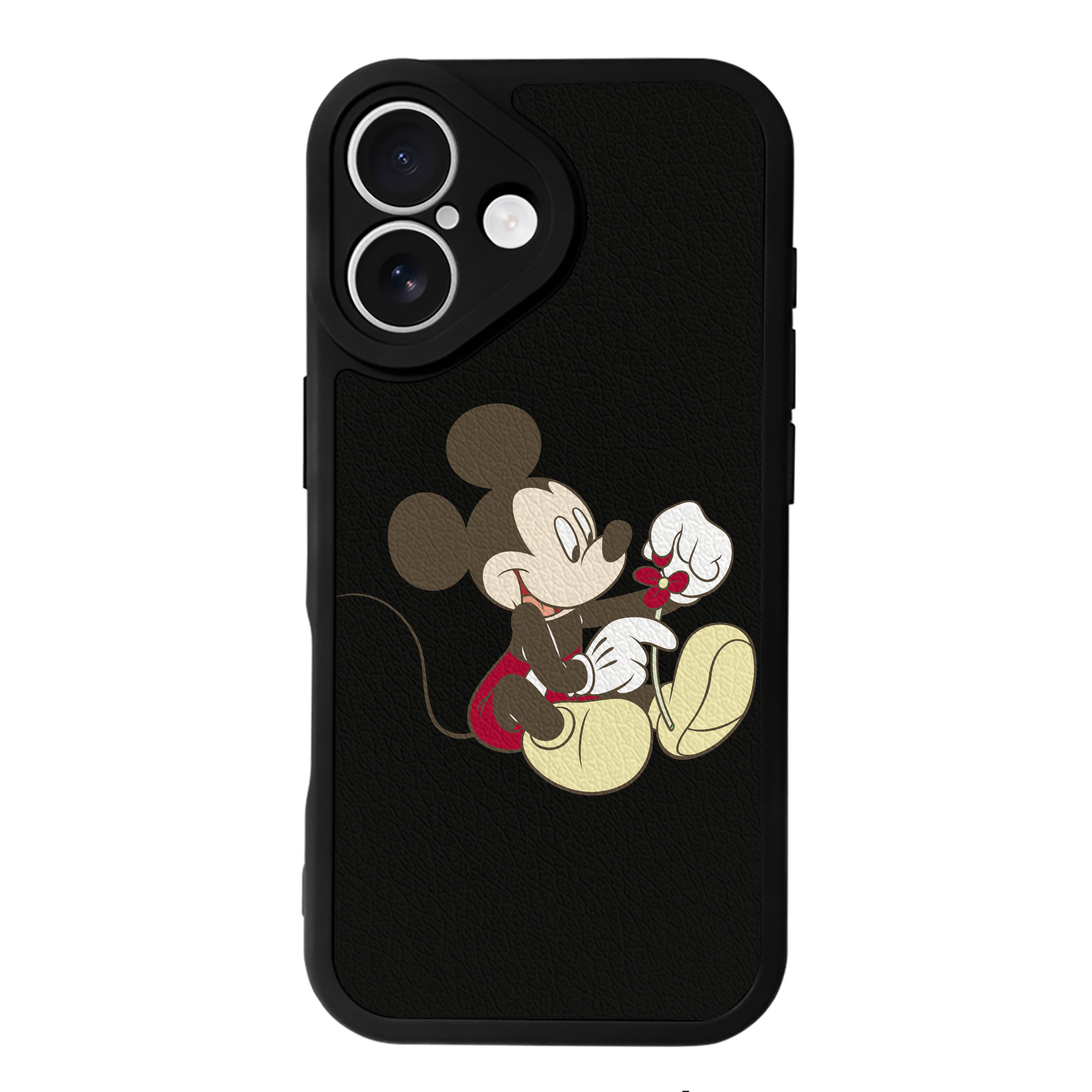 （画像用） ミッキーマウス Mickey Mouse 【iPhone 16シリーズ対応】シリコンスマホケース（レザー調） 材質：シリコン